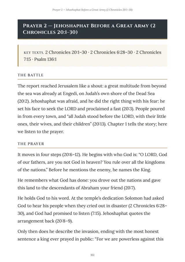 Part Five — Jehoshaphat before a great army